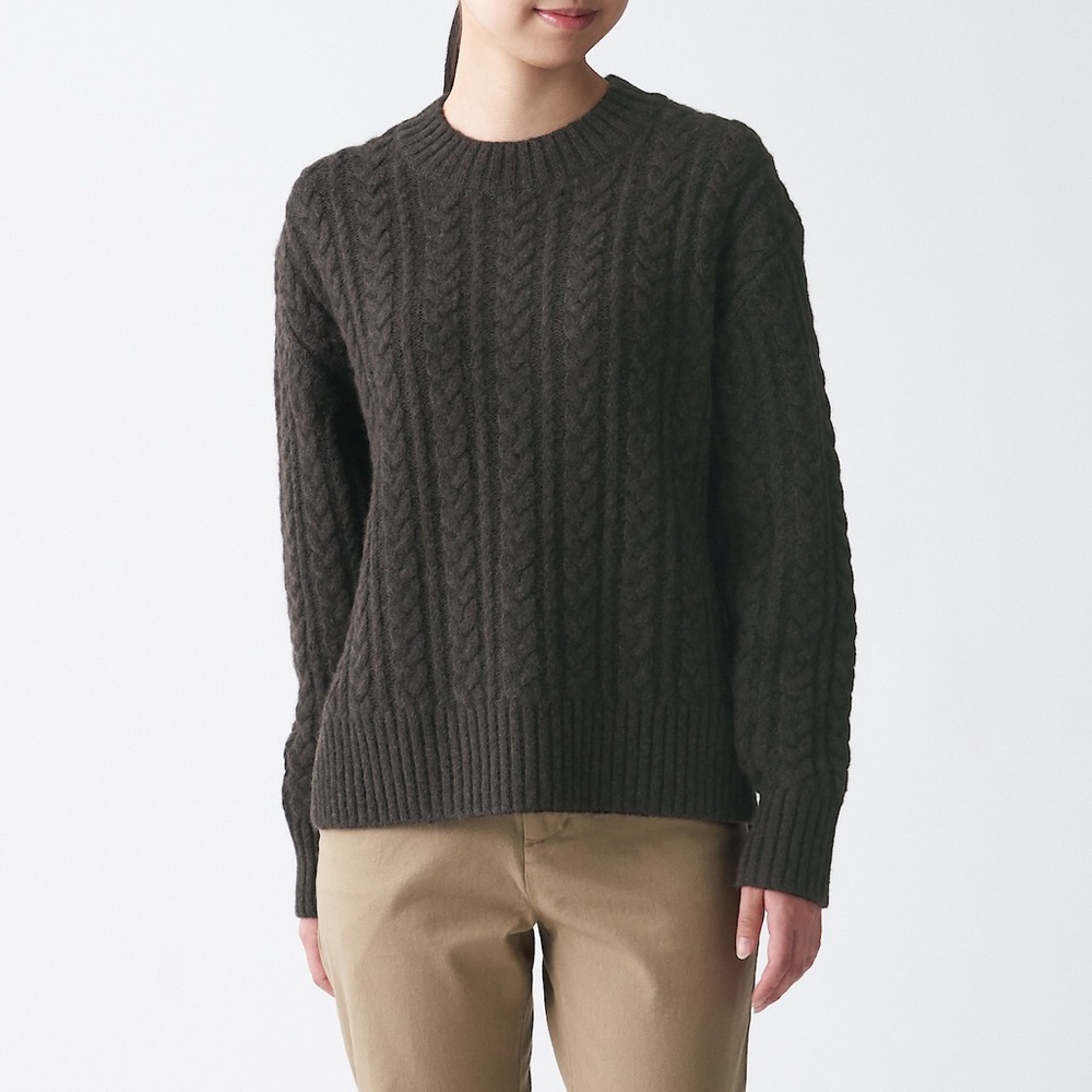 MUJI Women’s Yak Blend Wool Cable Sweater - S